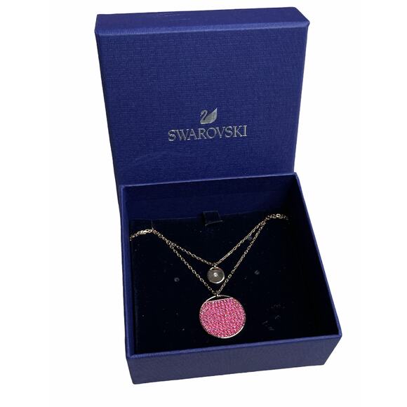 Swarovski Ginger Double Layered Fuchsia Necklace - Picture 1 of 4